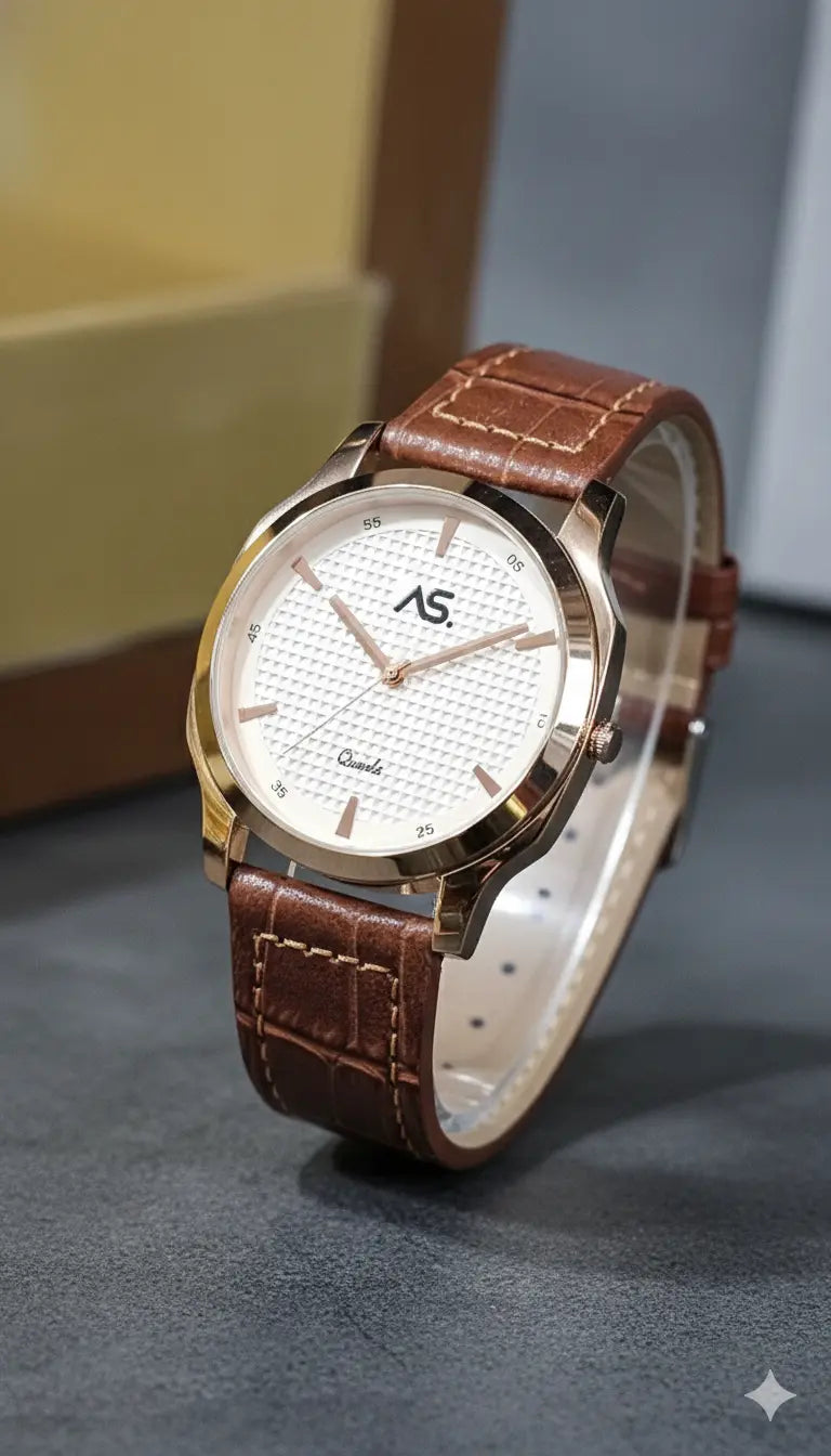 Ashoka Amber Luxe – Rose Gold & Leather Edition / Designer Watches - Ashoka Watch Company