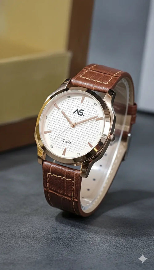 Ashoka Amber Luxe – Rose Gold & Leather Edition / Designer Watches - Ashoka Watch Company