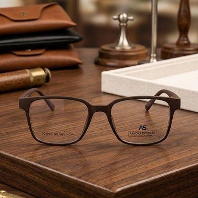 Ashoka Vista Brown Spectacle Frames for Men's : Modern Clarity Meets Timeless Design - Ashoka Watch Company
