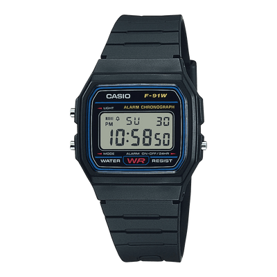 Casio Youth Series Digital Black Dial Unisex Watch - F - 91W - 1Q(D002) - Ashoka Watch Company
