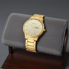 Titan Lagan Yellow Dial Analog with Day and Date Metal Strap Watch for Men - Ashoka Watch Company