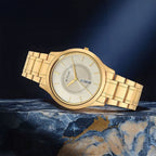 Titan Quartz Analog with Day and Date Yellow Dial Metal Strap Watch for Men - Ashoka Watch Company